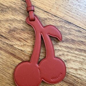Coach Red Cherry Leather Keychain